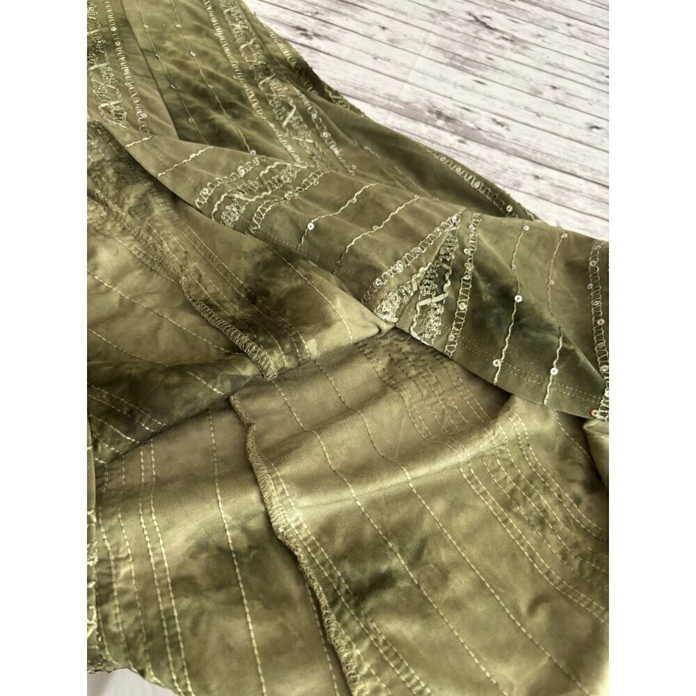 Sami & Jo Plus Green Midi Fit and flare dress Short Sleeve Sequins Fairy Large - Picture 14 of 15